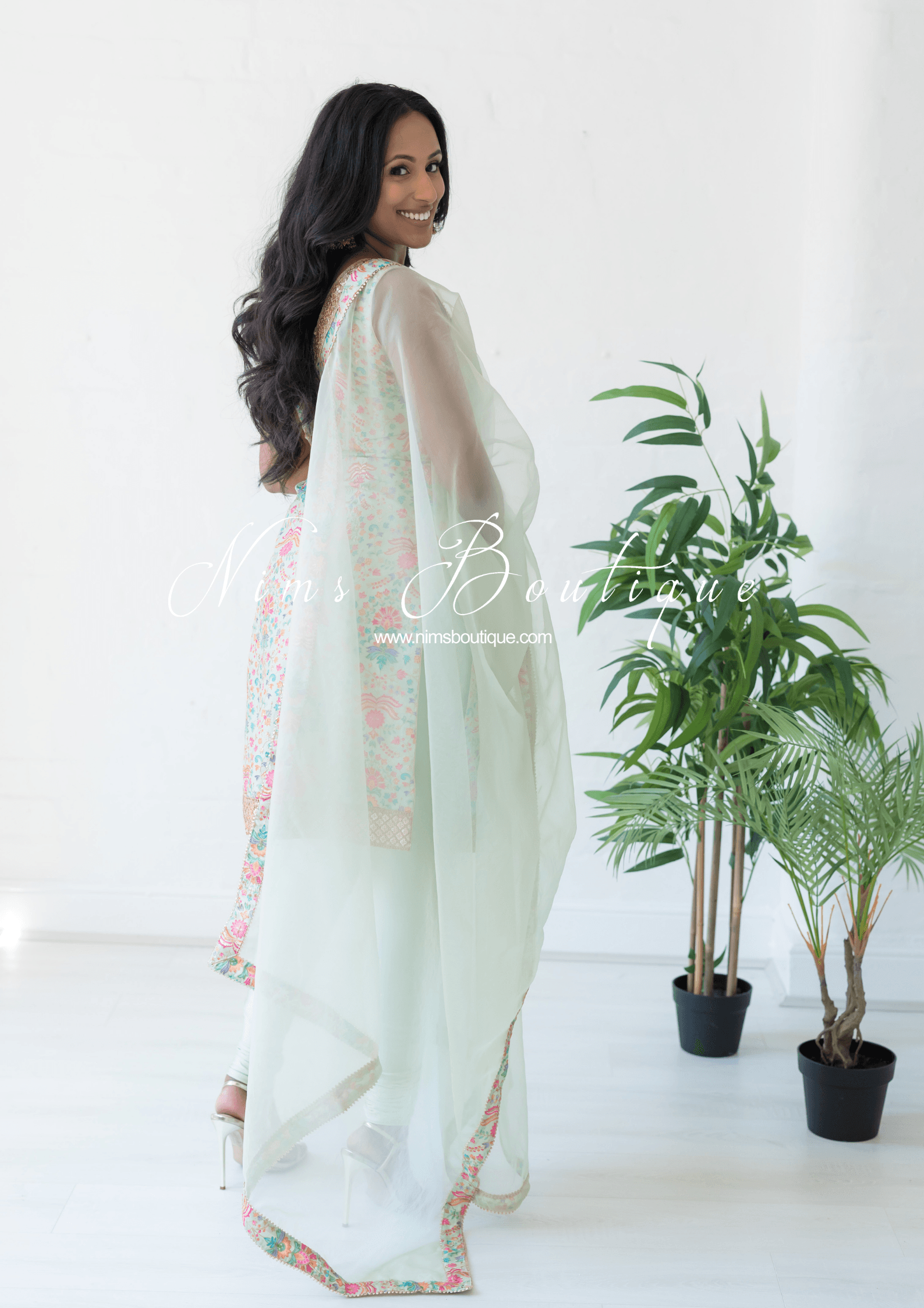Nims Boutique One Shoulder Mia Mint Greens & Pinks Multicolour Pajami Suit sizes 4-16