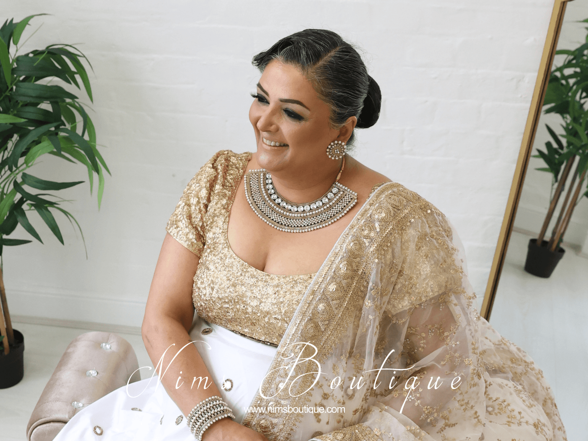 Nims Boutique Royal Jhanvi Antique Gold & Pearl necklace