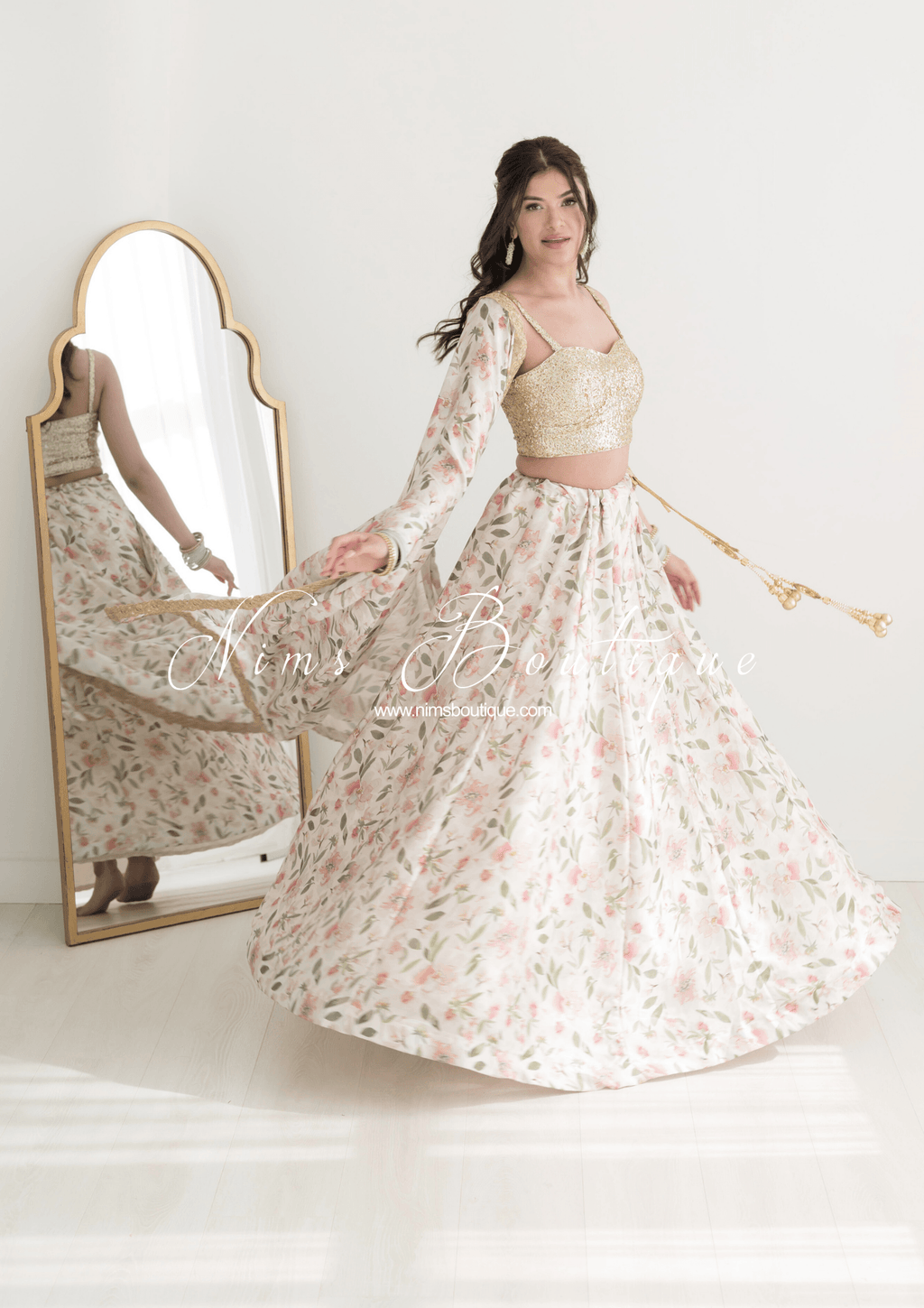 Nims Boutique Olivia Satin Print readymade skirt/lehnga sizes 6-22