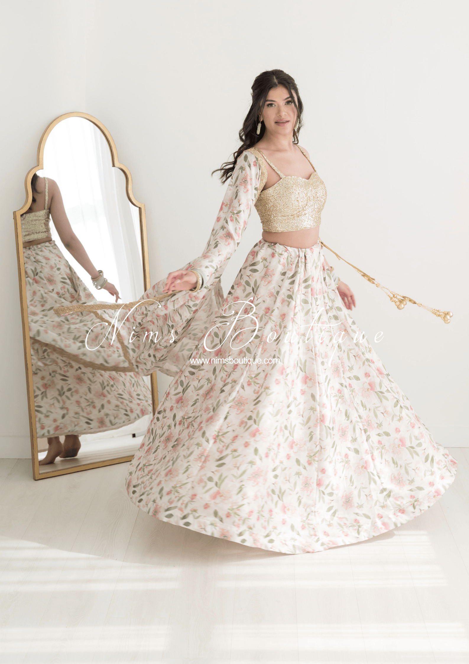 Nims Boutique Olivia Satin Print readymade skirt/lehnga sizes 6-22