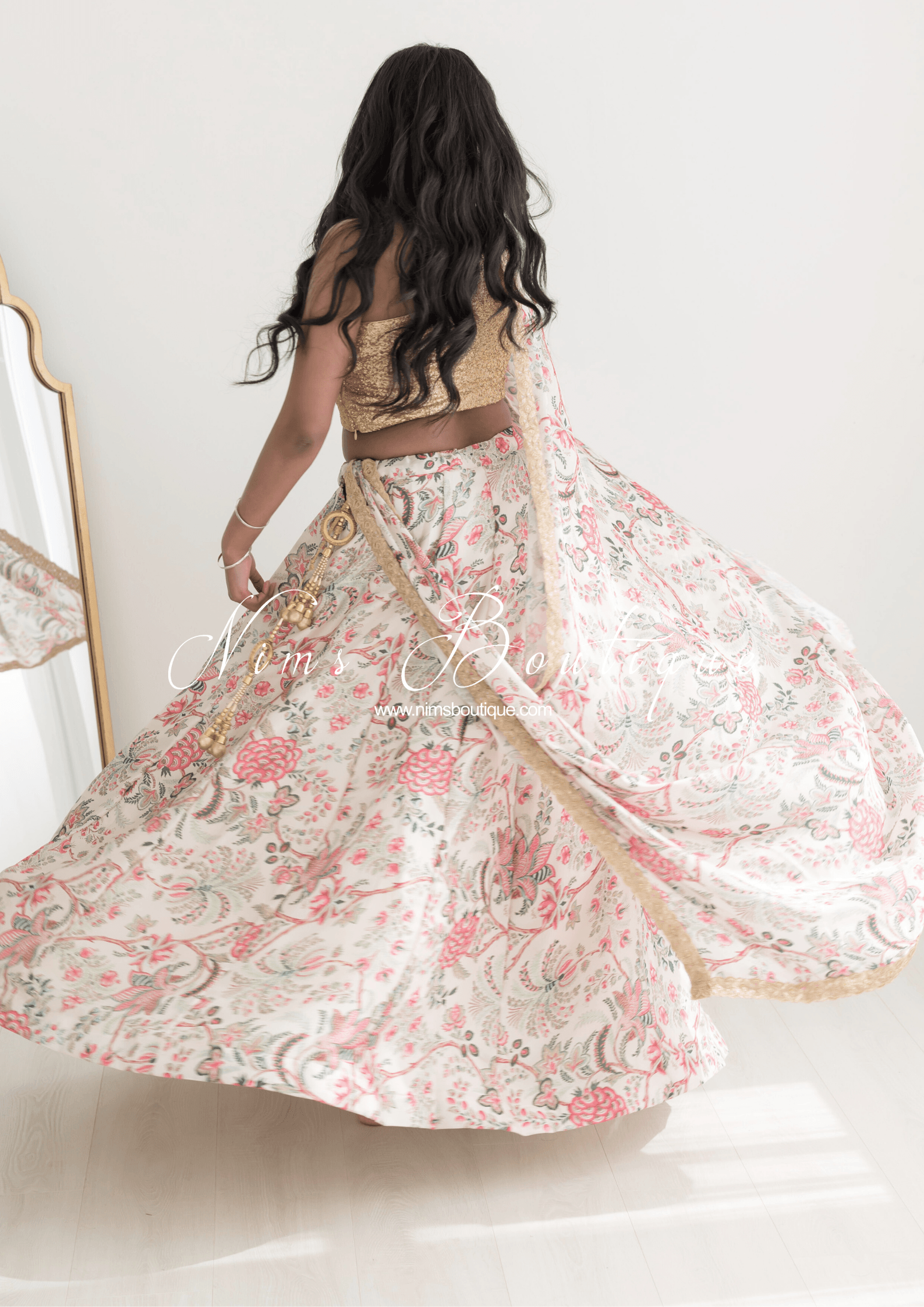 Nims Boutique Kitara Satin Print readymade skirt/lehnga sizes 6-22