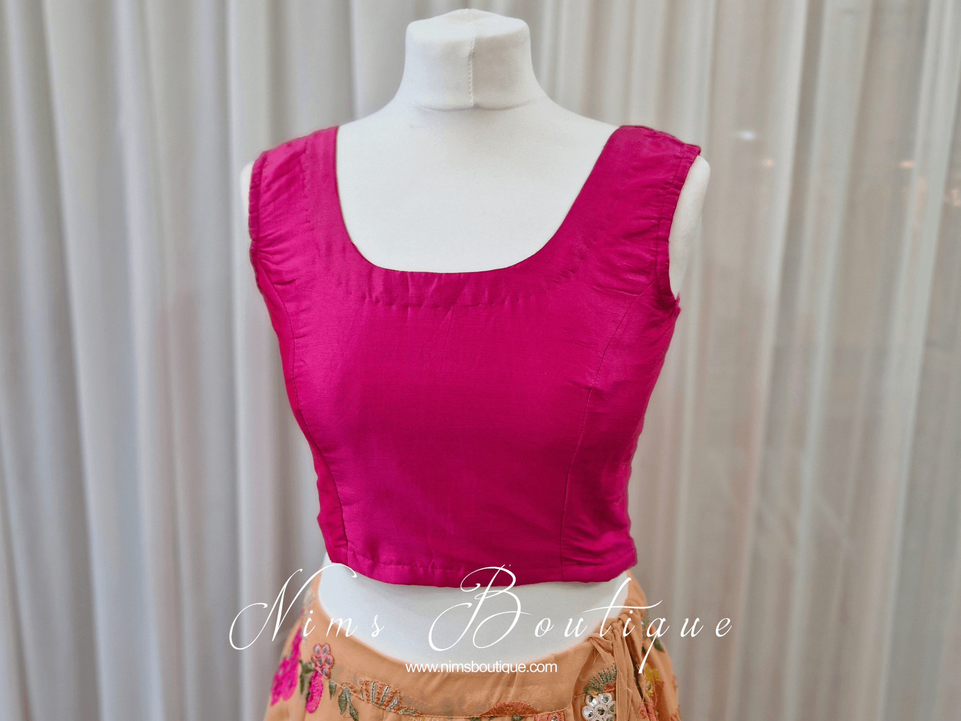 Nims Boutique Sleeveless Bright Pink Silk Blouse 4-18