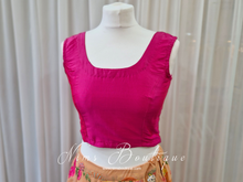 Sleeveless Bright Pink Silk Blouse (4-18)