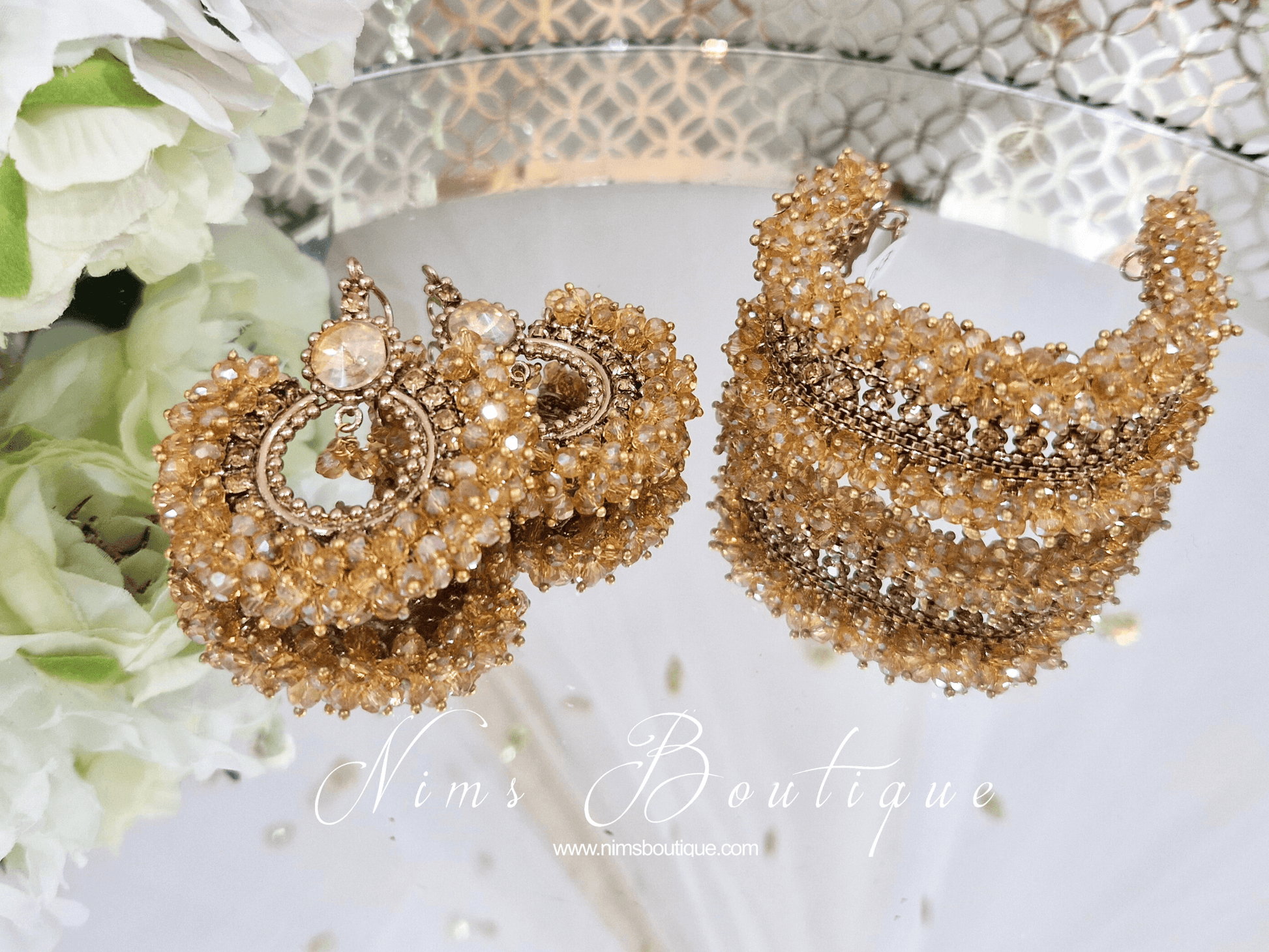 Nims Boutique Gold Stone Cluster Bracelet