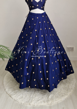 Nims Boutique Rani Luxury Silk Navy Mirror readymade skirt/lehnga sizes 4-22