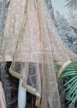 Peach Pattern Gharara Suit (Size 12-14)