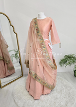 Sunidhi Peach Multicolour Organza Dupatta/Chunni