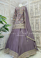 Luxury Dusky Lilac Embroidered Sharara Suit (10-12)