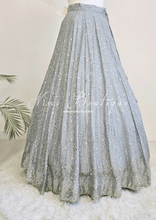 Nims Boutique Arya Grey & Gold Sequin Luxury Skirt sizes 6-16