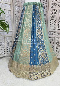 Luxury Mint & Blue Lehnga Suit (Size 12-14)