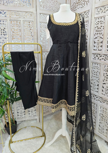 Black Frock Pajami Suit (Size 10-12)