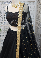 Mira Luxury Black Net Embroidered Dupatta/Chunni