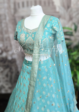 Aqua Blue Embellished Lehnga (Size 10-12)