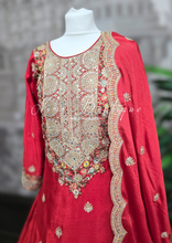 Nims Boutique Luxury Red Embroidered Lehnga Suit Size 12-14