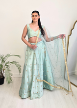 Nims Boutique Rani Luxury Mint Mirror readymade skirt/lehnga size 4-24