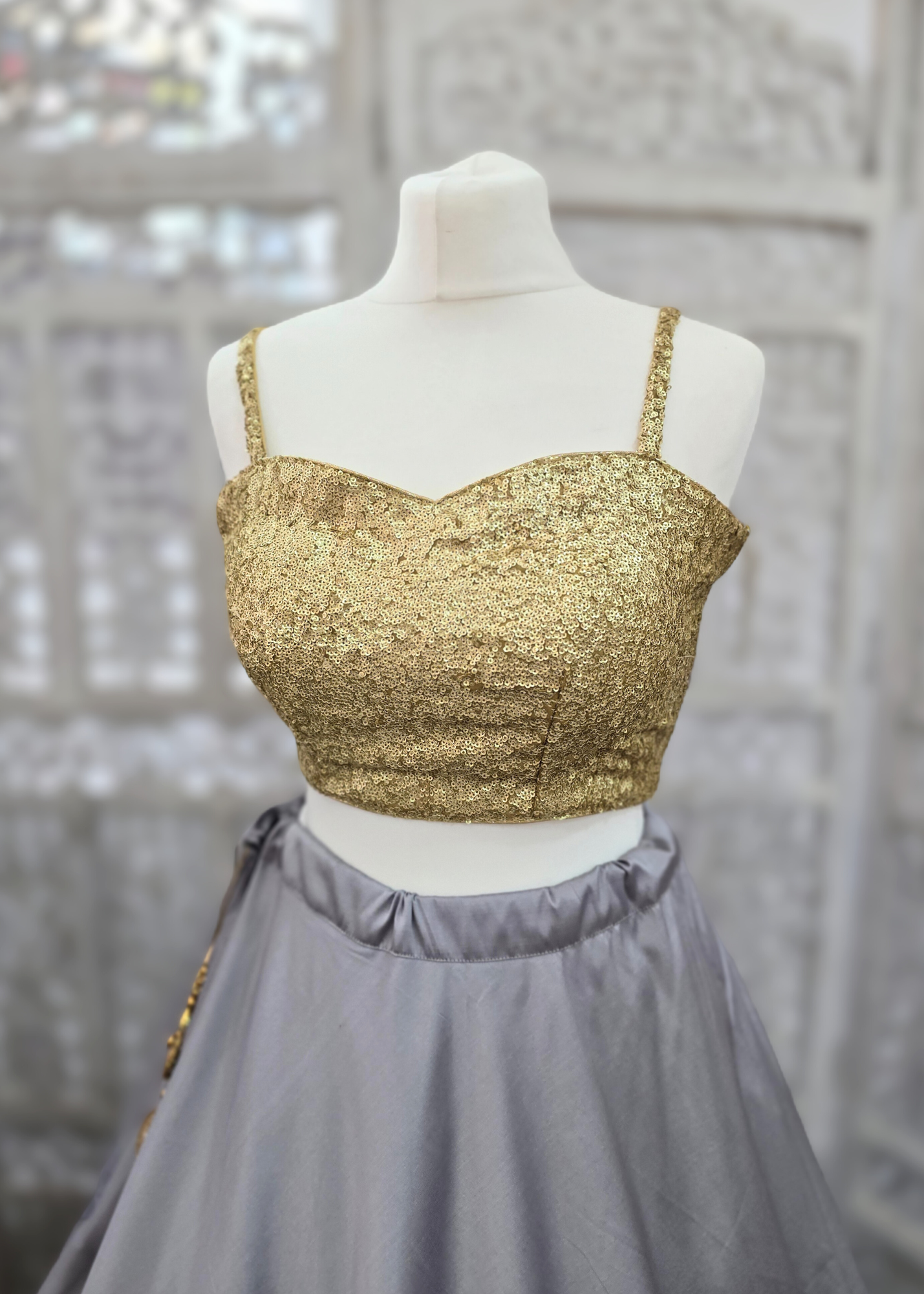Gia Rose Gold Sequin Strap Blouse (4-16)