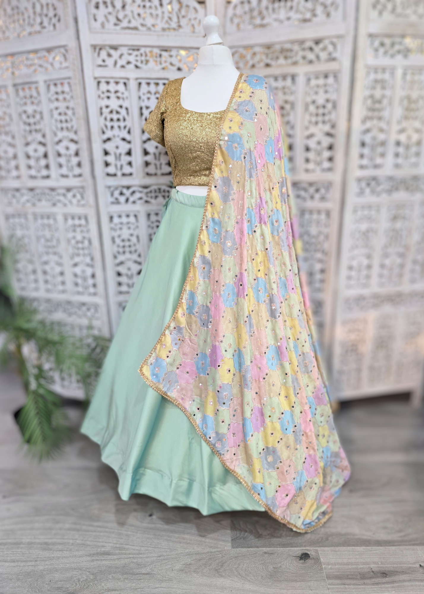 Sitara Luxury Pastel Multicolour Mirror Dupatta/Chunni