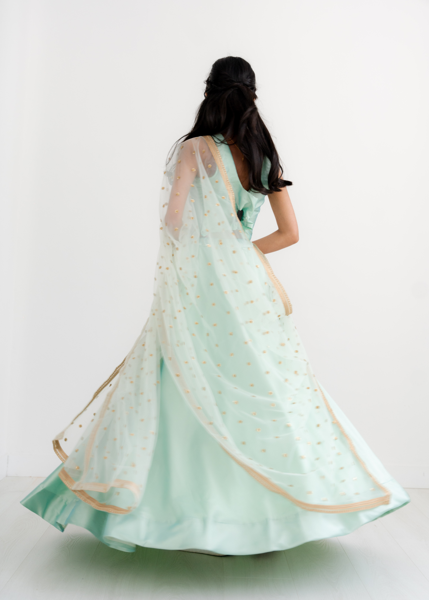 Readymade Mint Silk skirt/lehnga (sizes 4-22)