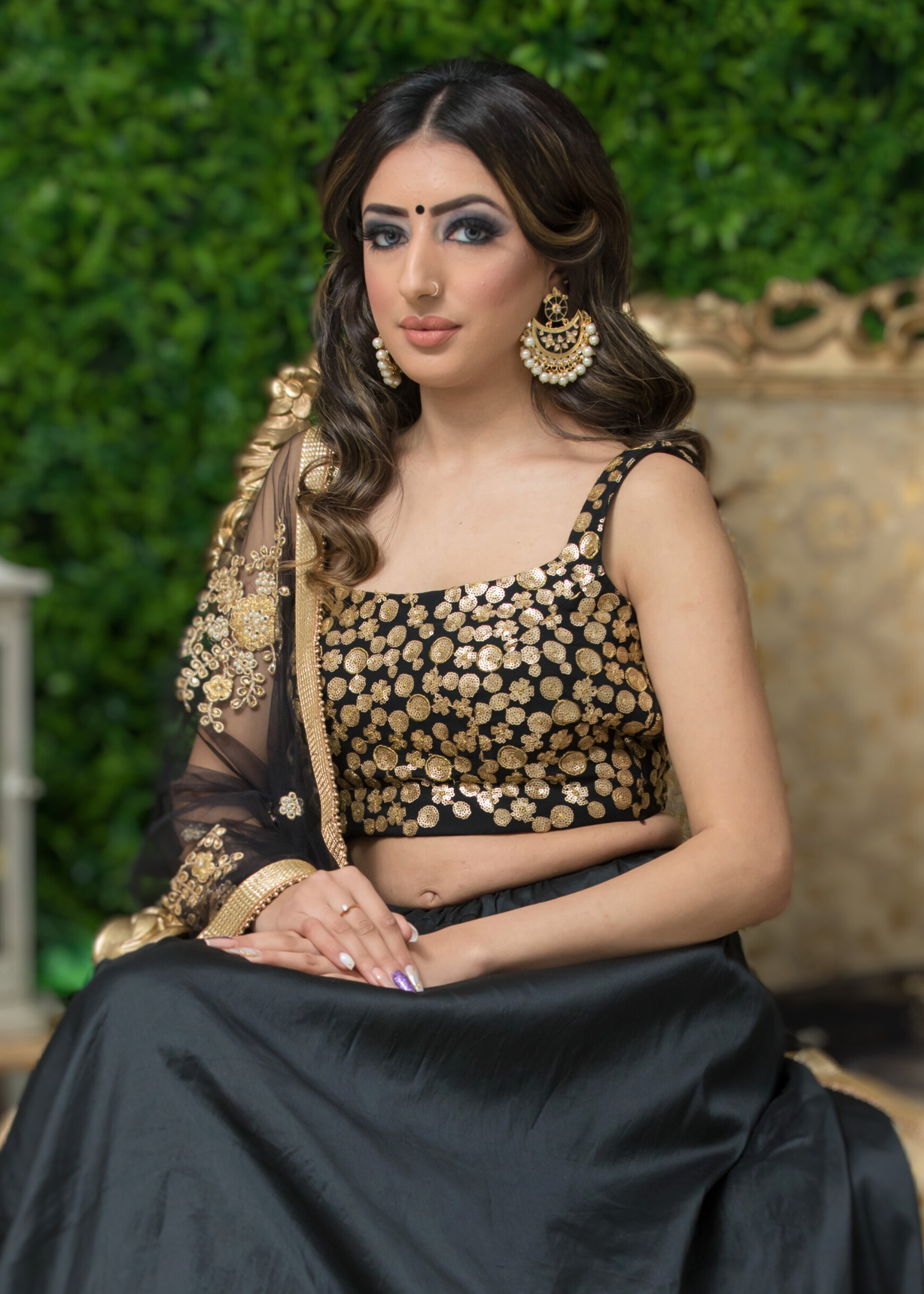 Luxury NB Black Sequin Bow Blouse (size 4-20)