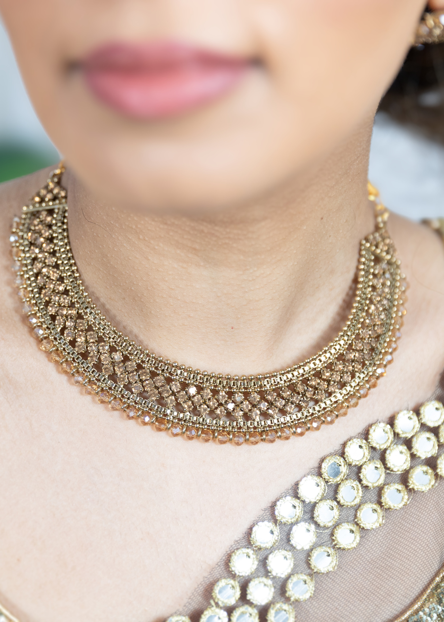 Statement Royal Gold Stone Necklace