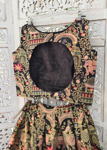Elephant Black Embroidered Sleeveless Blouse (4-22)