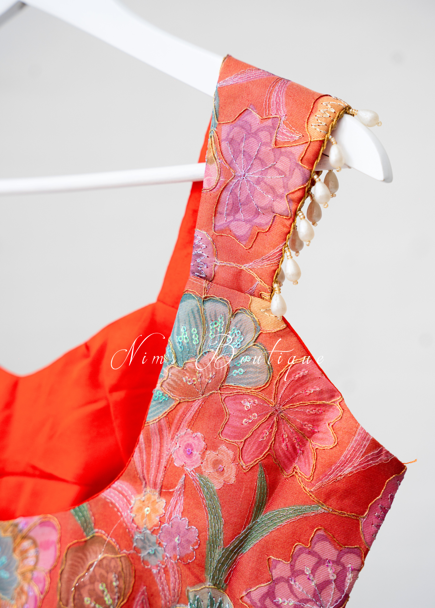 Willow NB Orange Floral Blouse (one size)
