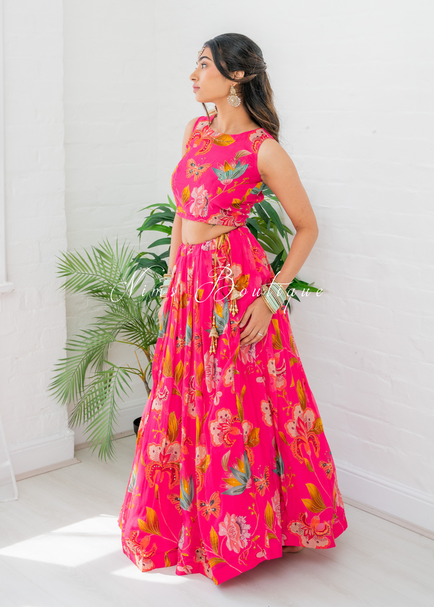 Lillianna Hot Pink Floral Blouse