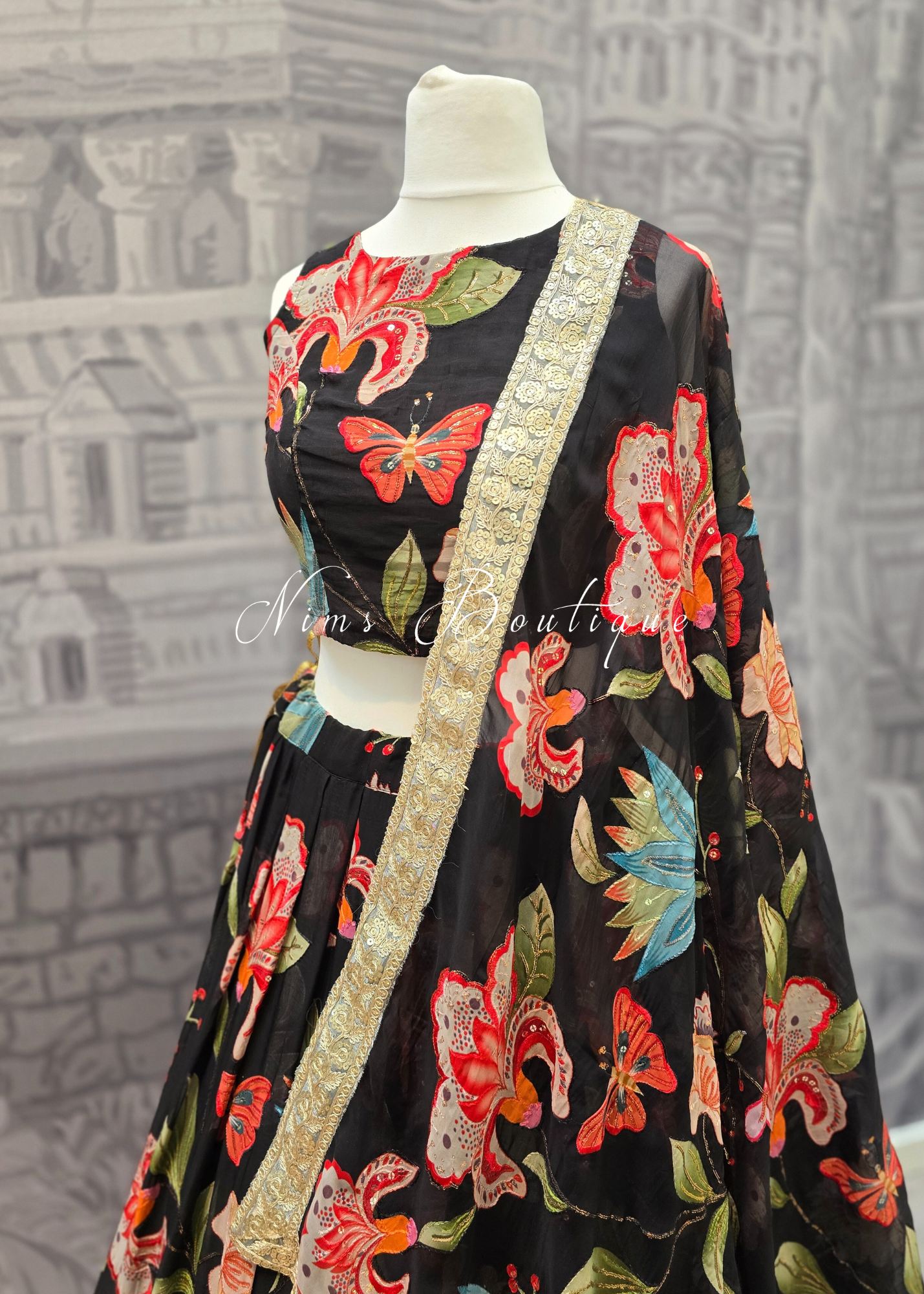 Lilianna Black Floral Blouse