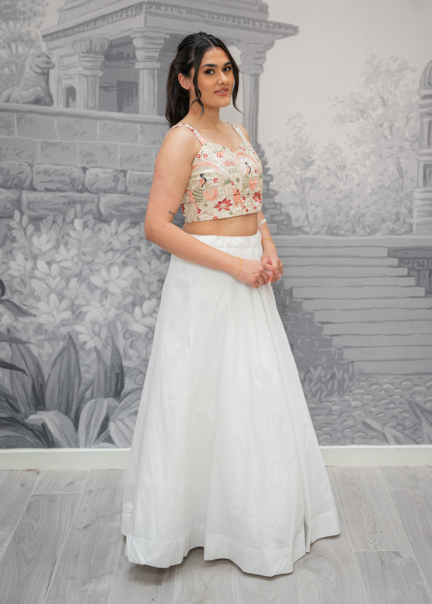 Elephant Ivory Embroidered Strap Blouse (4-16)
