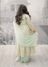 Long Mint Sharara Suits (Sizes 16-24)