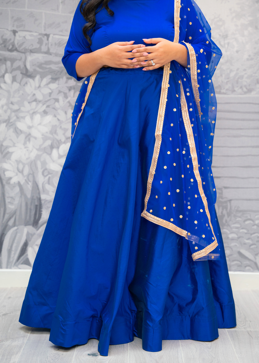 Readymade Royal Blue Silk skirt/lehnga (sizes 4-24)