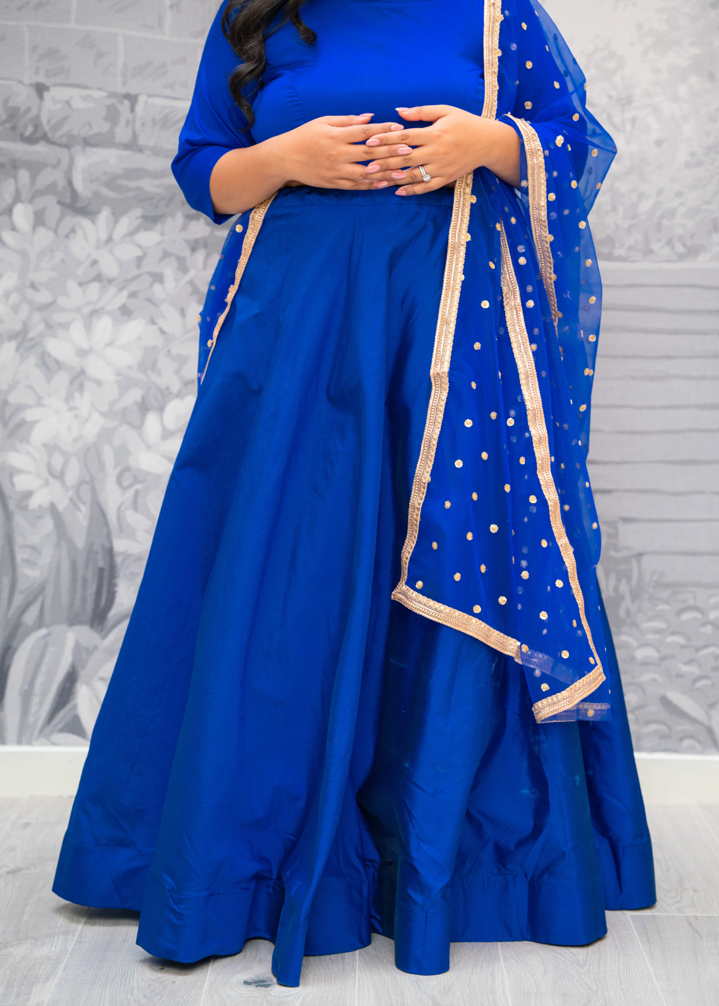 Readymade Royal Blue Silk skirt/lehnga (sizes 4-24)