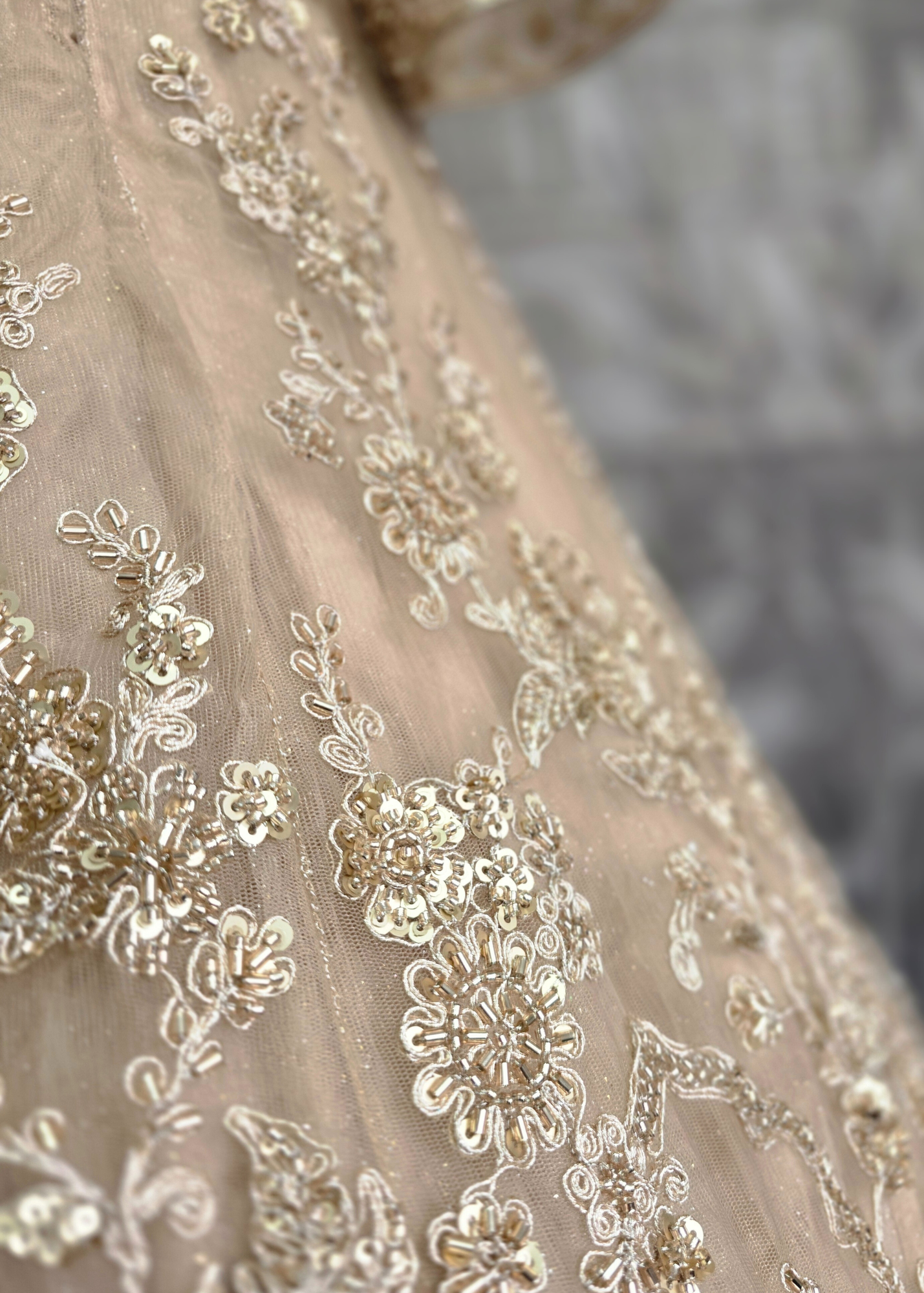 Luxury Champagne Gold Lehenga (size 12)