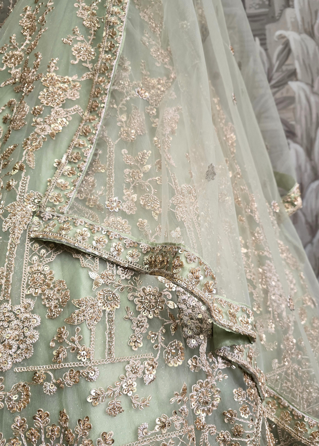 Luxury Mint Lehenga (size 12)