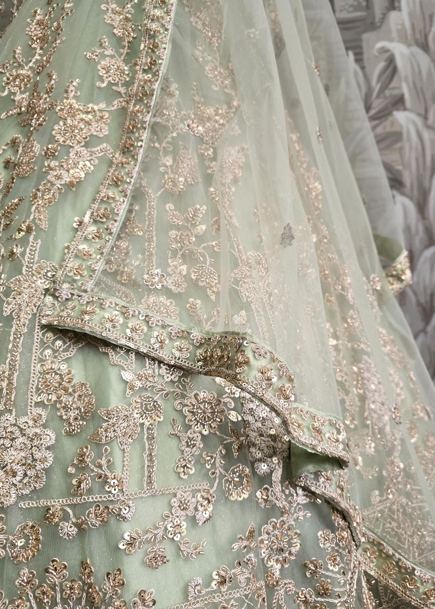 Luxury Mint Lehenga (size 12)
