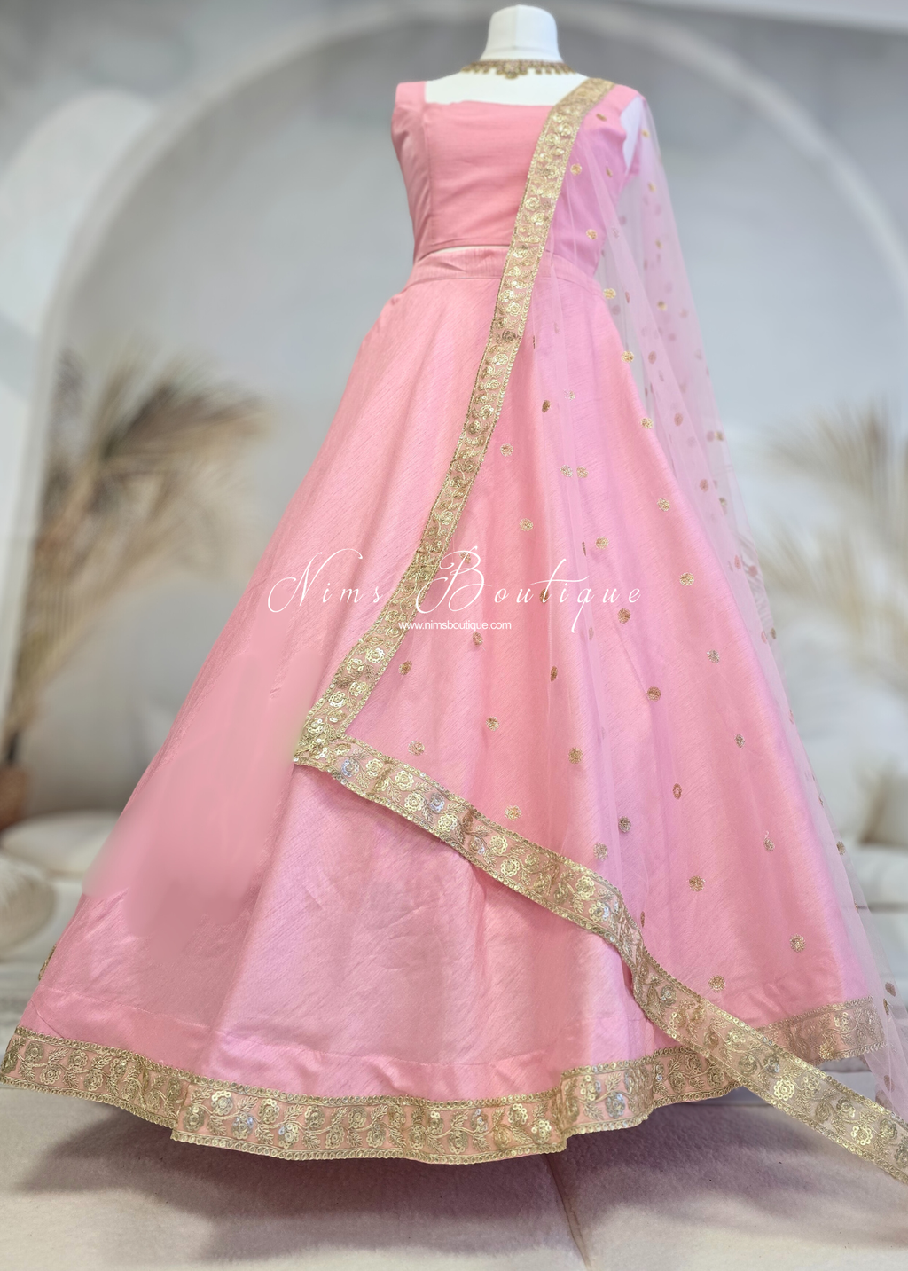Saloni Readymade Baby Pink Raw Silk skirt/lehnga (sizes 4-20)