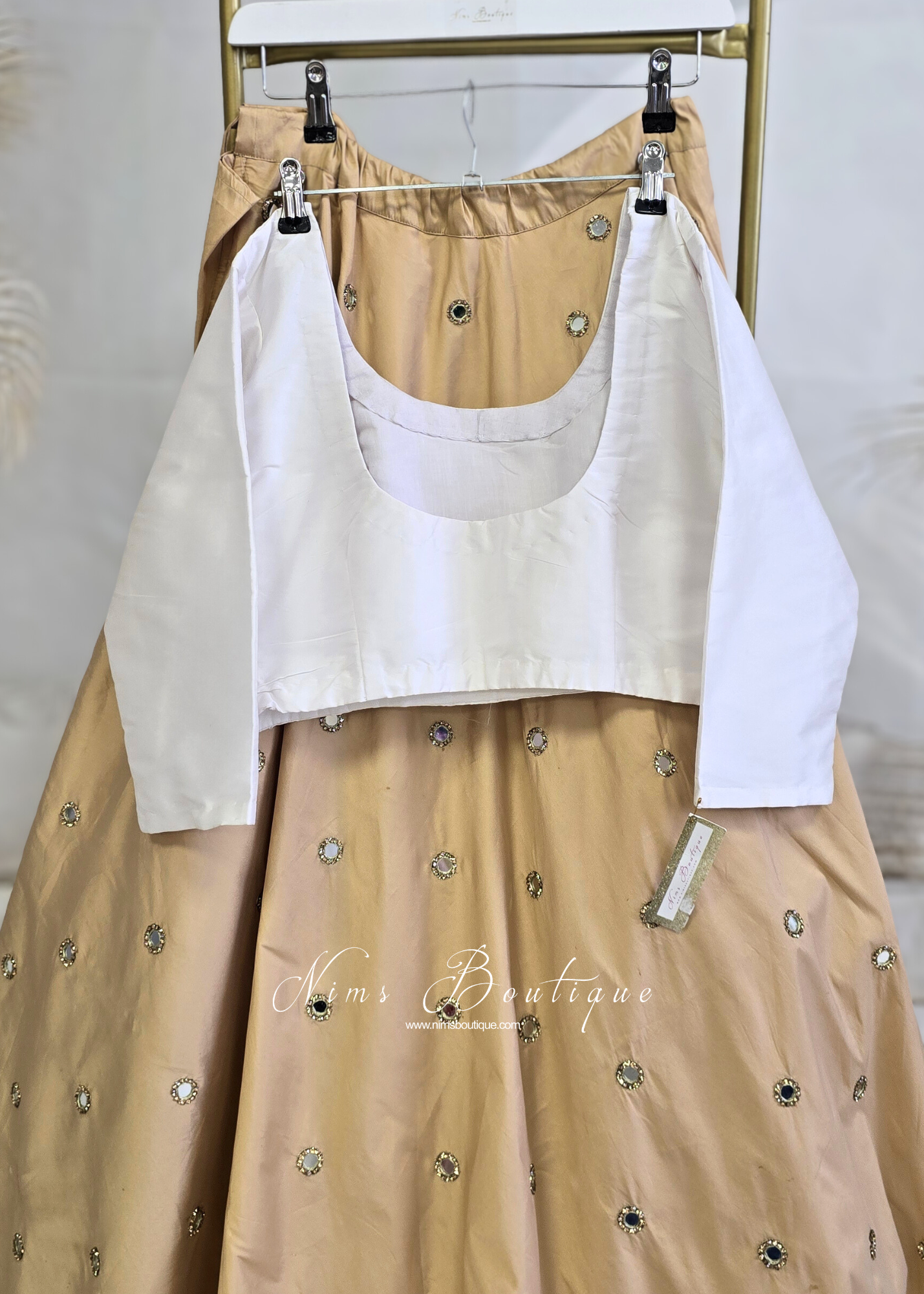 White Pure Silk Scoop Neck Blouse with sleeves (4-26)