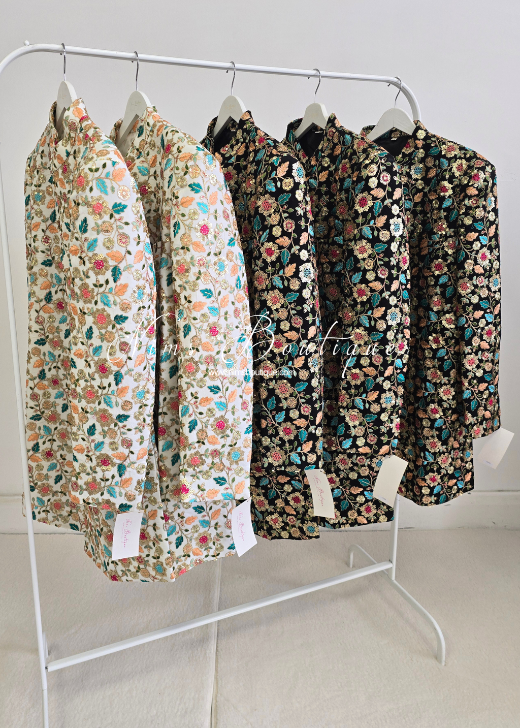 Luxury Ivory Embroidered Mens Sherwani Jacket