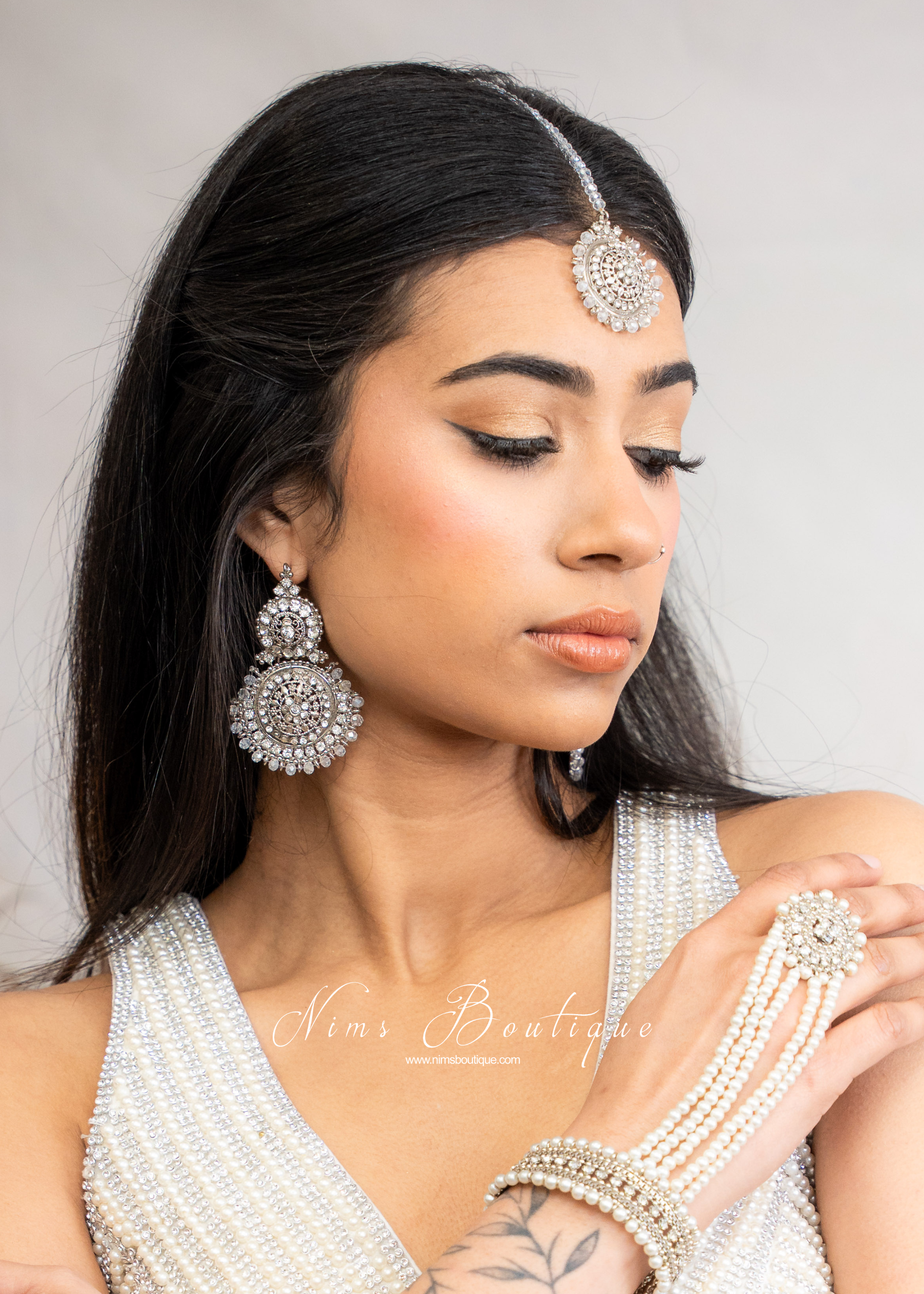 Royal Silver & Clear Tikka Set