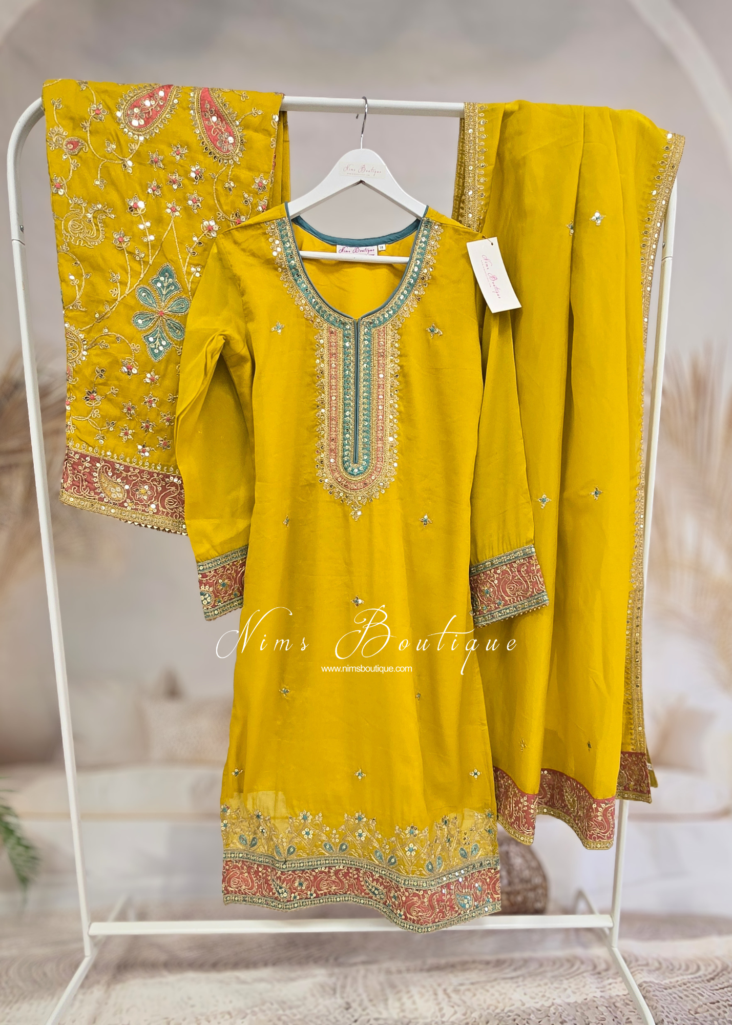 Mustard Yellow Salwar Suit (Size 10-12)
