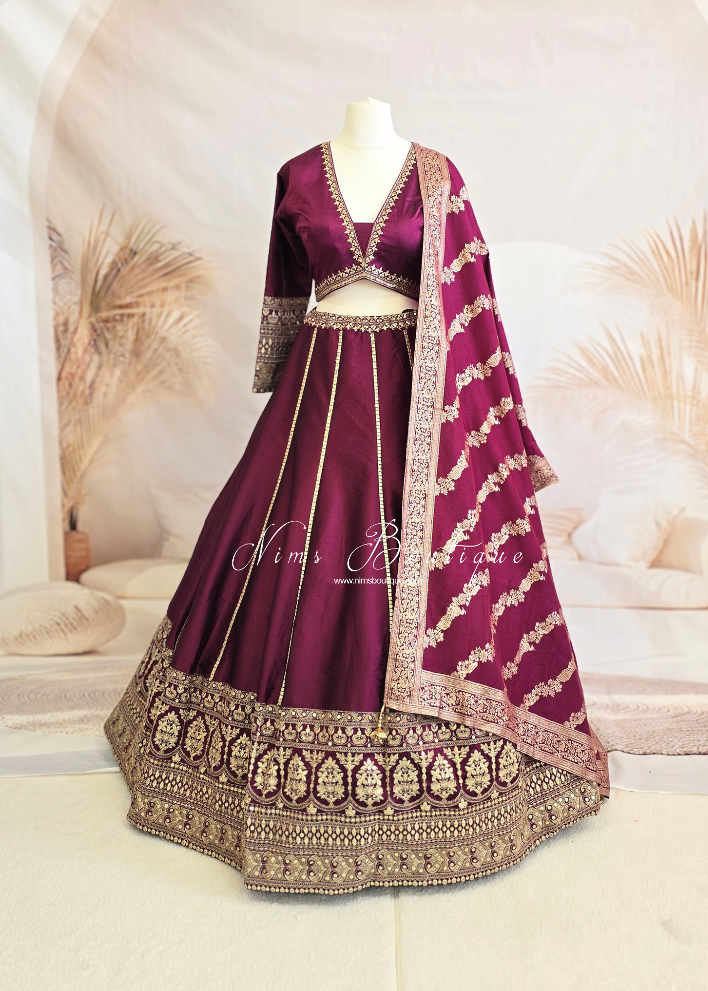 Luxury Silk Long Sleeve Lehnga (size 12-14)