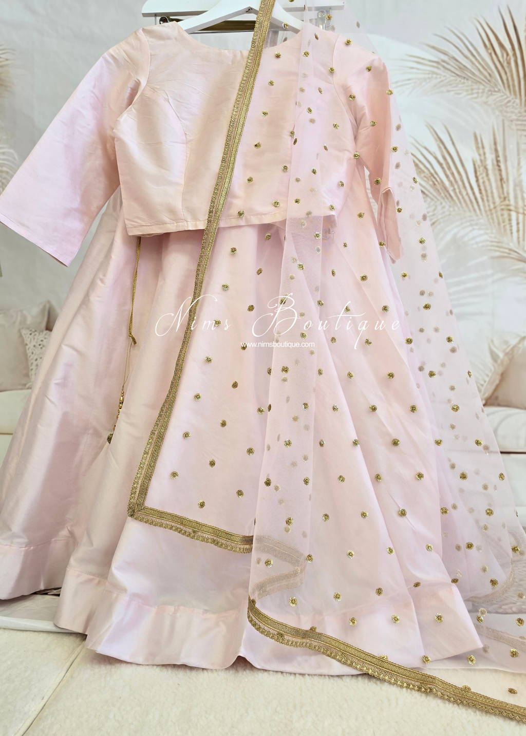 Readymade Light Blush Silk skirt/lehnga (sizes 4-20)
