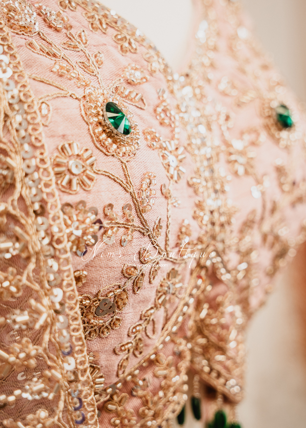Luxury Blush Pink Raw Silk Lehenga (size 12)