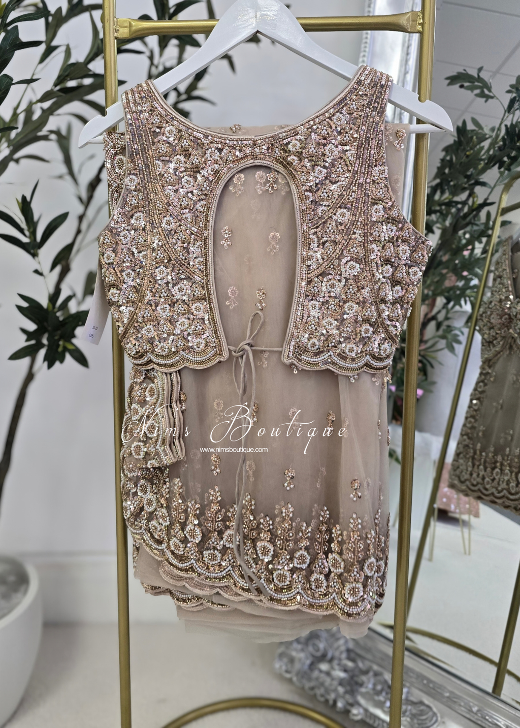Luxury Cream Latte Embellished Saree