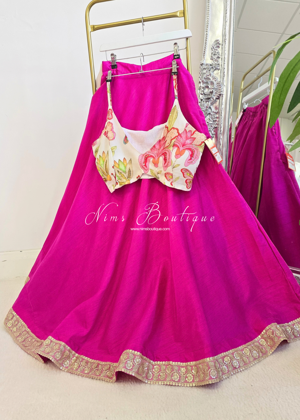 Saloni Readymade Violet Raw Silk skirt/lehnga (sizes 4-20)