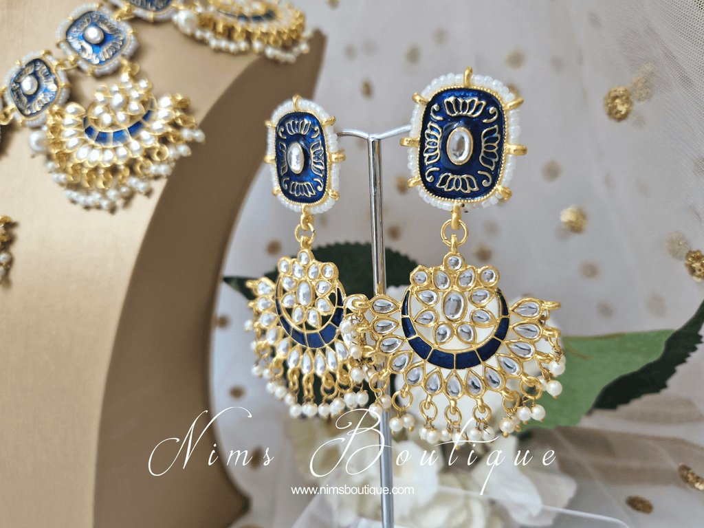 Nims Boutique Mishka Navy Blossom Meenakari Set