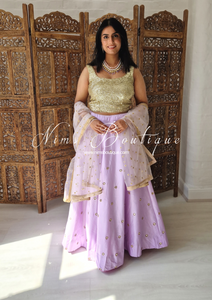 Rani Luxury Lilac Silk Mirror readymade skirt/lehnga (size 4-22)