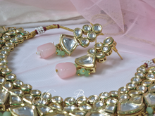 Freya Pink & Mint Kundan Set