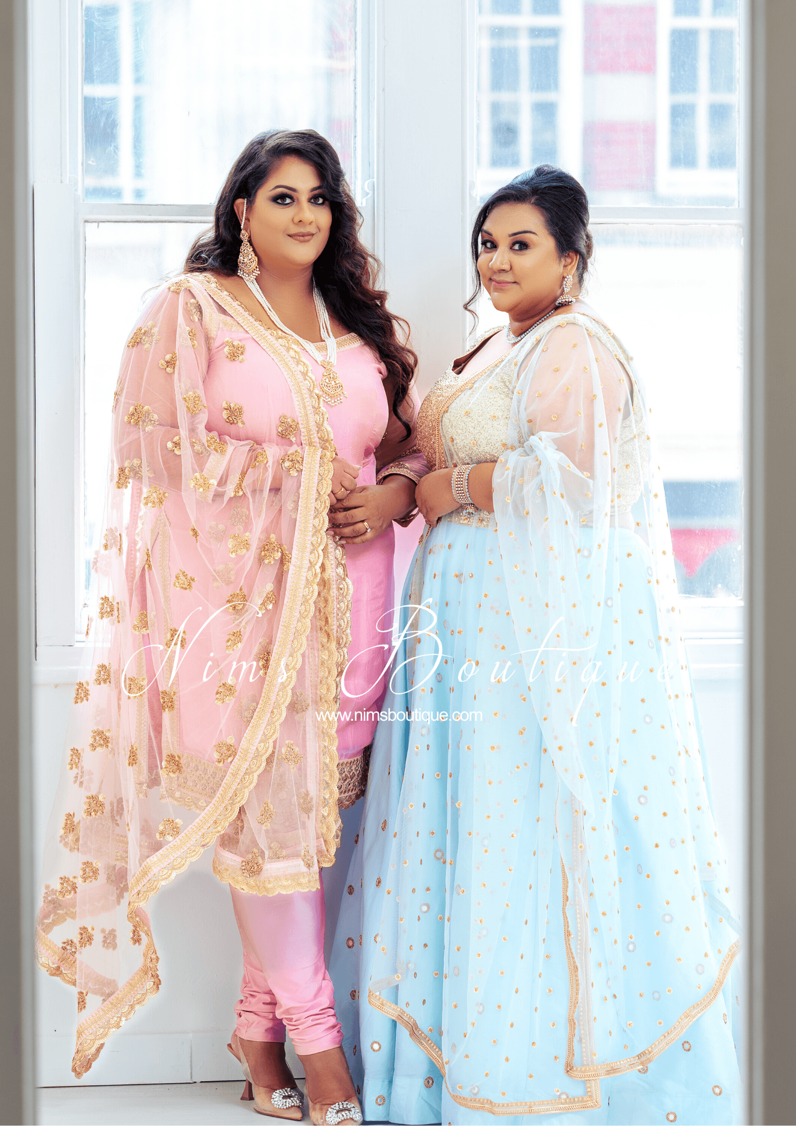 Nims Boutique The NB Classic Long Sleeved Blush Pink Silk Pajami Suit sizes 16 to 26
