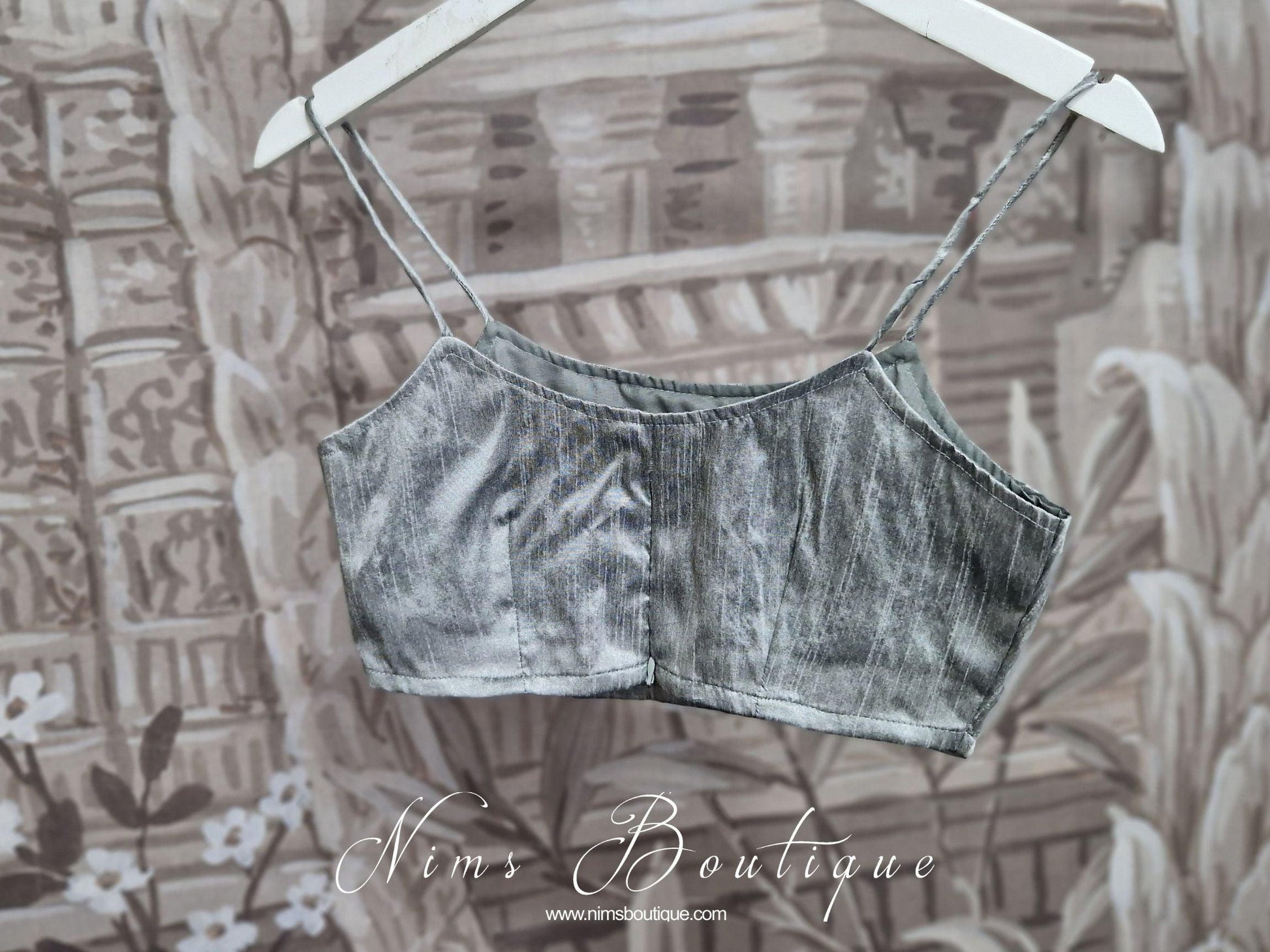 Nims Boutique Maya Grey Thin Strap Blouse size 4-12